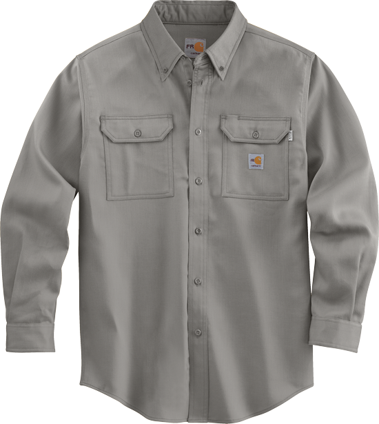 Flame Resistant Reflective Button Shirt Gray – Oil and Gas Safety Supply